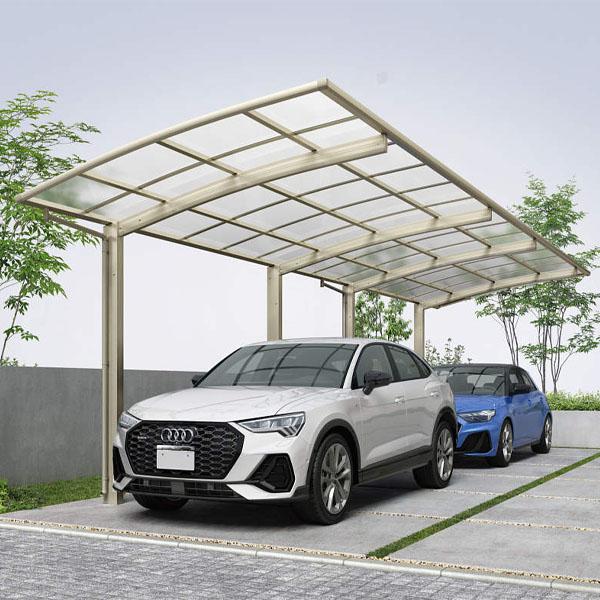 早割クーポン アリュースz Ykkap 全国配送 たて2連棟セット 2台用 Diy 屋根 駐車場 カーポート 一般ポリカーボネート板 標準柱 H J54 54 25 ガレージ