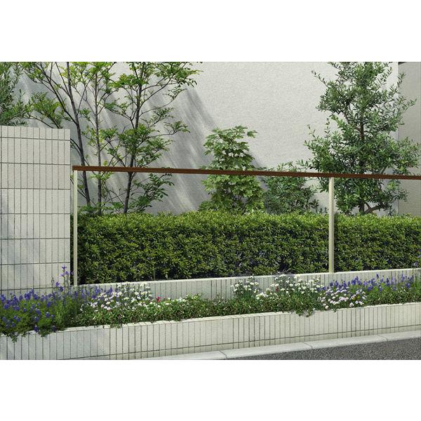 YKKAP YKK ルシアスフェンスLite A01型 横格子 本体なし  笠木(直線継手付き) 端部用(エンドキャップ1個付き) アルミ色 笠木本体