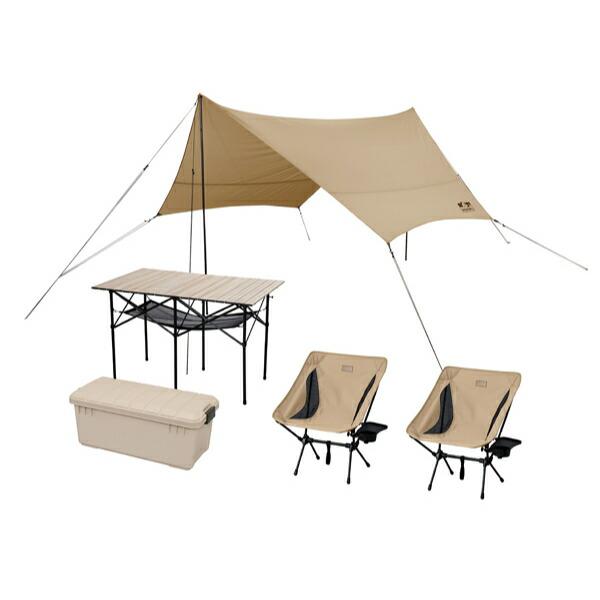 アイリスオーヤマ キャンプ用品5点セット2人用ロータイプ C5S-2L ベージュ アイリスオーヤマ キャンプ用品5点セット2人用ロータイプ C5S-2L