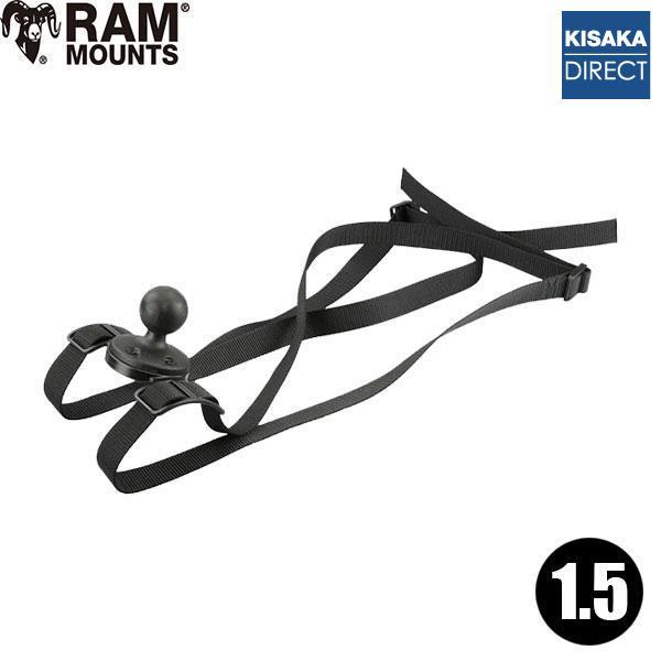 商品コード：220399RAM フロートチューブ用 ストラップ式アダプター 1.5インチボールマウント付きインフレータブルボート、フローター、サップボート等にストラップで固定し、アクションカメラ、ロッドホルダー、ドリンクホルダー等のデバイス...