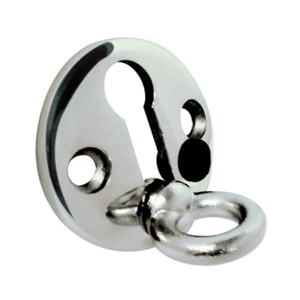 商品コード：350121丸型のベースを船側に固定し、フェンダーロープの先端に付属の専用金具を取付することで簡単にフェンダーの脱着を行うことができます。◆最大ロープサイズ：9mm◆ベース外径：38mm◆材質：ステンレス