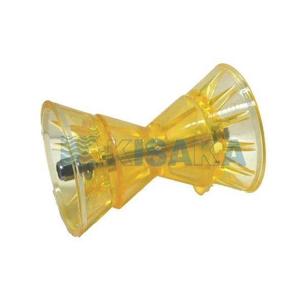 商品コード：511857PVC(ポリ塩化ビニール)製　アンバー色　バウローラーセット(エンドベル付き)※入荷ロットによりカラー、デザインが異なる場合がございます。◆ベースサイズ：102mm(4インチ)◆シャフト穴径：13mm(1/2インチ)...