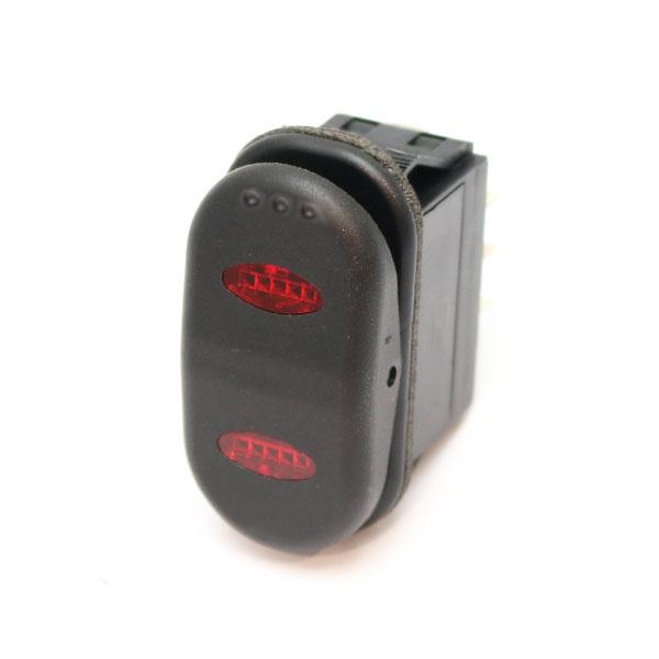 商品コード：529903ON-OFFタイプのロッカースイッチです。ビルジ用スイッチ(品番102990、102999)にも使用されています。◆赤色インジケーターライト付き◆取付加工穴:横21mm × 縦37mm◆フランジ径:横24mm × 縦...