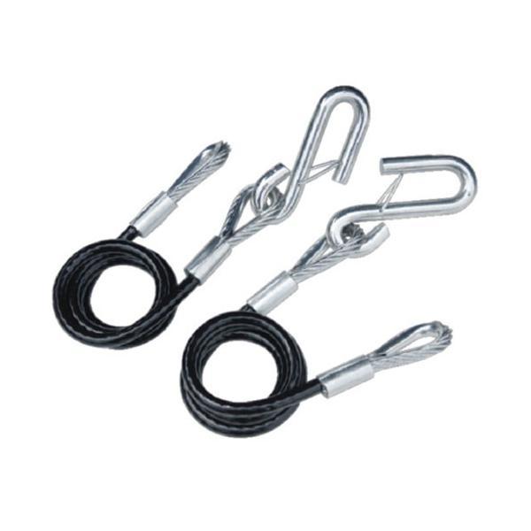 商品コード：7595379mm径(ビニールコート含む)のトレーラー用セーフティーケーブルです。(ワイヤーキーパー標準装備)◆2本1セット◆耐荷重：3500ポンド(約1575kg)◆全長(1本)：1015mm(ワイヤーのみ940mm)◆材質:...