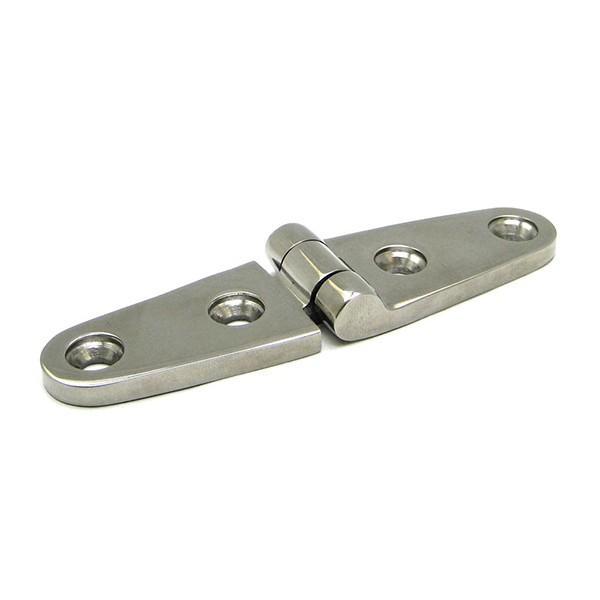 商品コード：7801815mm厚のHD(ヘビーデューティー)ステンレスヒンジです。重量のあるハッチなど、通常のヒンジよりも強度が必要な場所での使用に向いています。また表面に光沢があり見栄えも良好です。◆サイズ：全長103mm×幅27mm×厚...