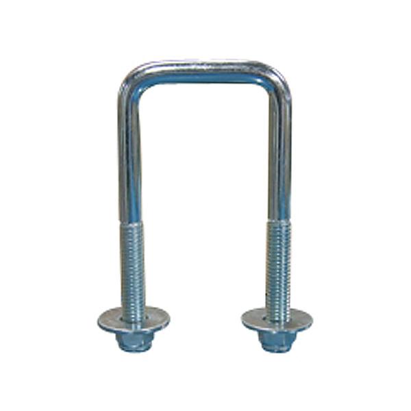 商品コード：786229Uボルト×1とロックワッシャー、ナット×各2個のセットです。◆サイズ：ボルト径：11mm×内幅：52mm×長さ109.53mm◆材質：スチール(亜鉛メッキ)製コの字ボルト トレーラー バンク 角型