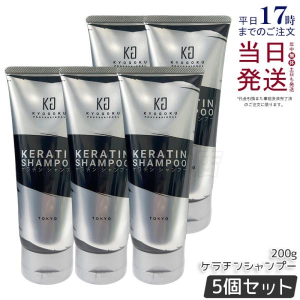 週末セール中❗️KYOGOKU ケラチンシャンプー ダメージケア ヘアケア 4本 KYOGOKU PROFESSIONAL KYOGOKU ケラチンシャンプー 200ml 5個 ノン
