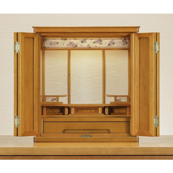 仏壇 国産 日本製 蒔絵入り コンパクト 小型 軽量 欅【はなすがた】桜