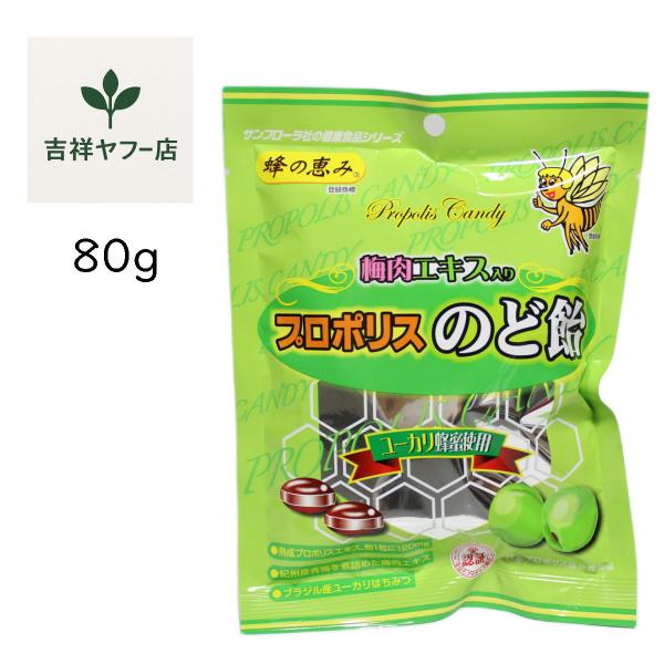 プロポリス 梅肉エキス入り のど飴 ユーカリ蜂蜜 サンフローラ 80g