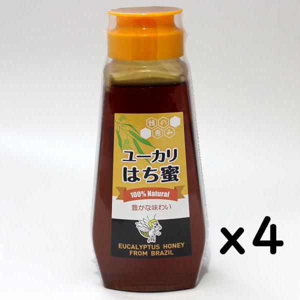 ユーカリはち蜜 サンフローラ 蜂の恵み ブラジル産ハチミツ 300gボトル×4本