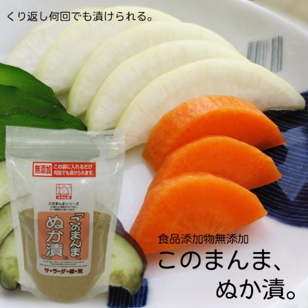食品添加物無添加！何と冷蔵庫のほんの少しのスペースだけで、ぬか漬けが漬けられます!!しかも丸一日あれば出来ちゃうんです♪漬け込む時間が『8〜10時間でサラダ感覚』『20〜24時間で本格的漬物』と自由自在ですので、お好きな食感にあわせて漬け込...