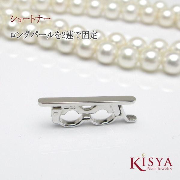 ショートナー　パール　14K WG 美品 パールネックレスを2連にして固定するショートナー : パール