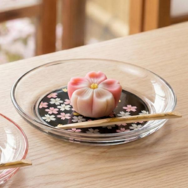 丸小皿 蒔絵 桜 黒 単品 日本製 おしゃれ かわいい 食器 ギフト