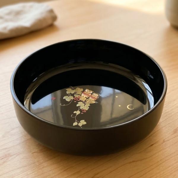菓子鉢 黒 幸ふくろう 21cm お菓子入れ おしゃれ かわいい