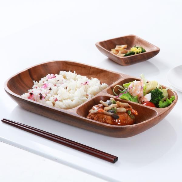 確認୨୧⑅*.アカシア2つ仕切り Amazon.co.jp: 不二貿易 アカシア 木製食器 ランチプレート ワン