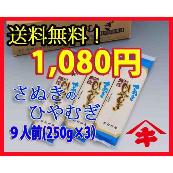 ＜日本全国送料無料（ゆうパケット）＞【品名(名称)】ゆうパケットで送料無料　さぬきのひやむぎ　２５０ｇ（３人前）×３　代金引換不可　到着日指定不可　時間帯指定不可【セット内容】ひやむぎ２５０ｇ　３袋【原材料名】小麦粉、澱粉、食塩【保存方法】...
