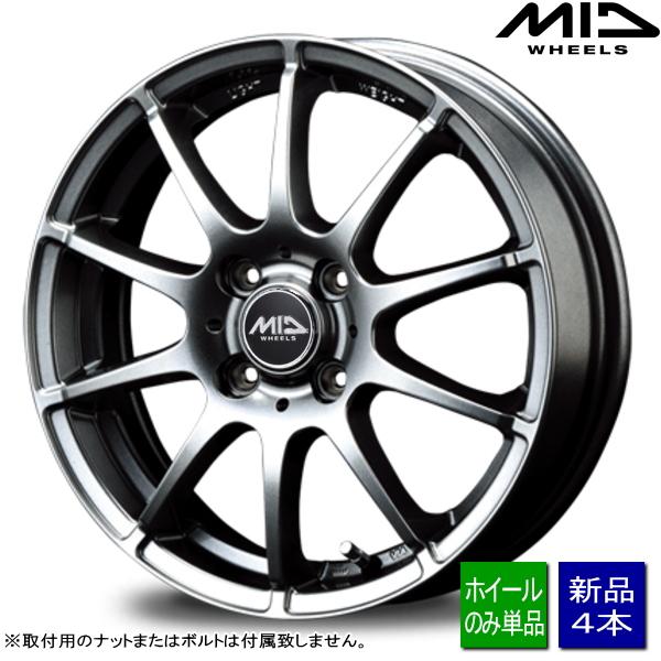 タンク/ルーミー/ヤリス/アクア/etc 新品ホイールのみ4本 MID WHEELS StaG 14インチ 5.5J +38 4H 100P MG ▲個人宅宛て