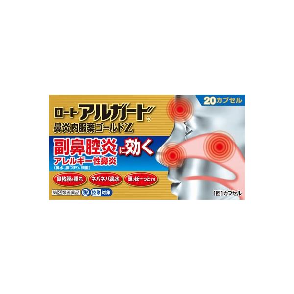 他サイト： ロートアルガード 鼻炎内服薬ゴールドＺ 20カプセル 指定第2類医薬品 メール便対応商品の商品画像