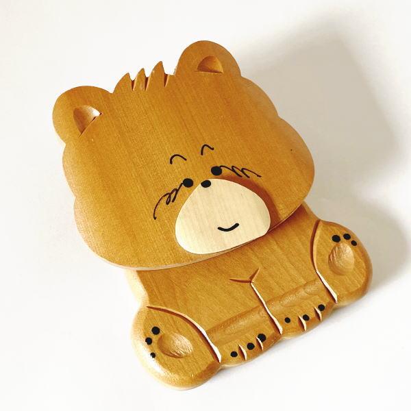 木製 ベアー（くま） クリップ 大 マグネット付き 北海道 雑貨 お土産