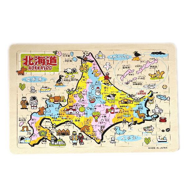 木製知育パズル 北海道 北海道地図 日本製 木 ジグソーパズル 地図