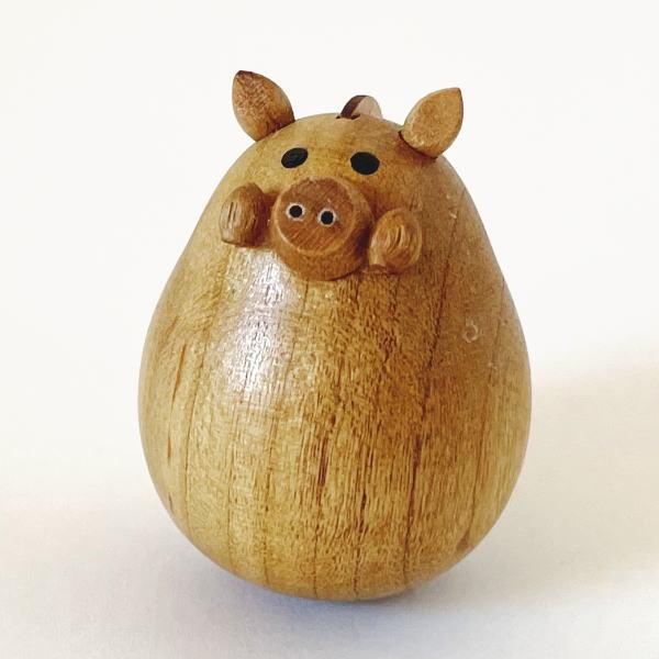 木製の十二支（干支） の 2019 いのししの起き上がりこぶし 木