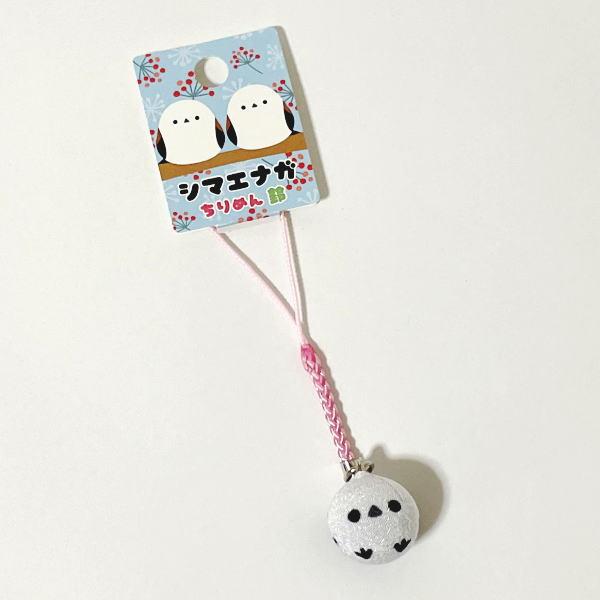 シマエナガ ちりめん 鈴 根付 ピンク しまえなが 鳥 小鳥 ことり