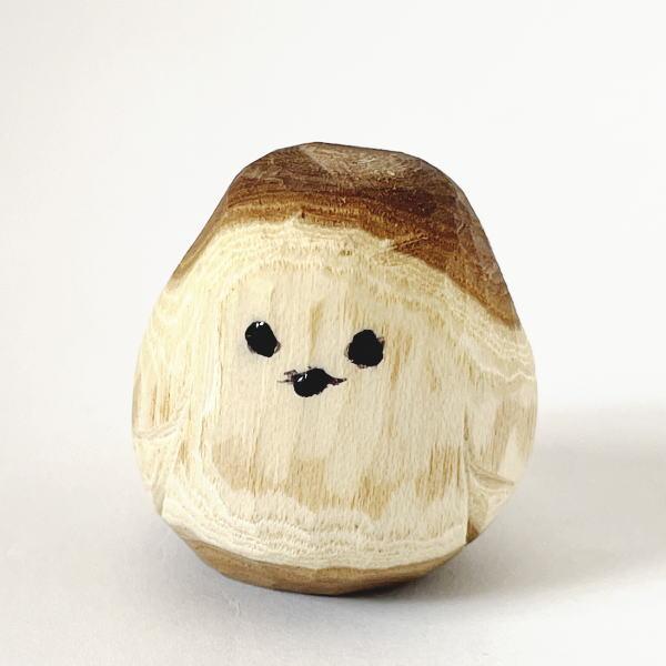 木彫り シマエナガ 置物 槐（えんじゅ）の木製 北海道 阿寒湖 きぼり