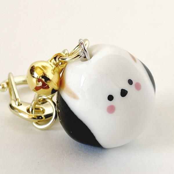 シマエナガ まんまる 陶器 キーホルダー しまえなが 鳥 小鳥 ことり