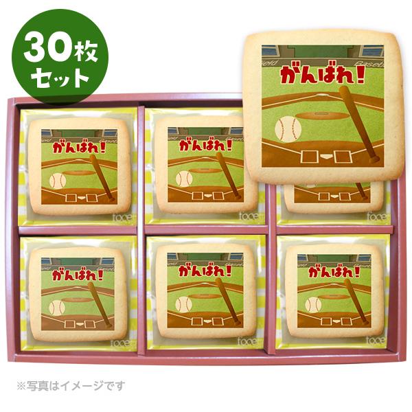 クッキー イラスト プリント メッセージ がんばれ！ 野球 ベースボール 30枚 プチ ギフト 洋菓子 お菓子 内祝い 通販 人気 贈り物 おすすめ 名 フォチェッタ