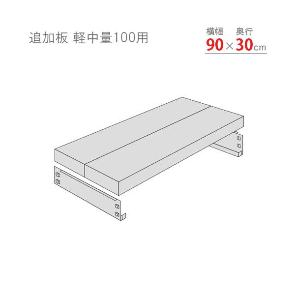 スチールラック・スチール棚の通販！2,500種類以上のスチールラック・スチール棚がどこよりも安く、送料無料！●商品名：追加板　軽中量棚　100kgタイプ用●型式：幅90×奥行30cm用　1段分セット●段数：1段（棚板枚数）　2.5cmピッチ...