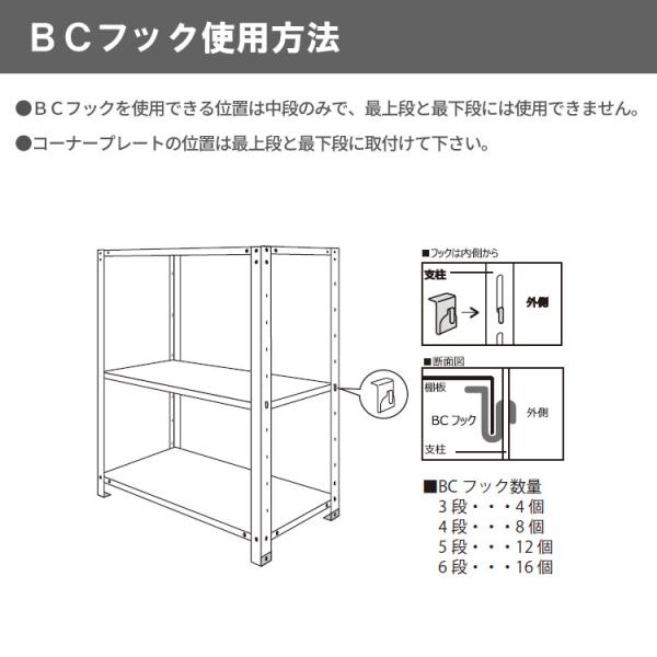 �X�`�[�����b�N ��60 ���s45 ����120cm 4�i �X�`�[���I �Ɩ��p ���[ �X�}�[�g���b�N BC-NSTR-437 �z���C�g �u���b�N �������b�L 40kg/�i ���i�摜3