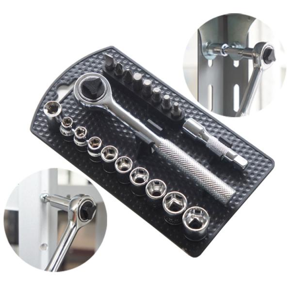 スチールラック・スチール棚の通販！2,500種類以上のスチールラック・スチール棚がどこよりも安く、送料無料！●商品名：ラチェット　ソケット＆ビットセット●型式：ラチェットハンドル●カラー：クローム●オススメポイントパワーアップしたラチェット...