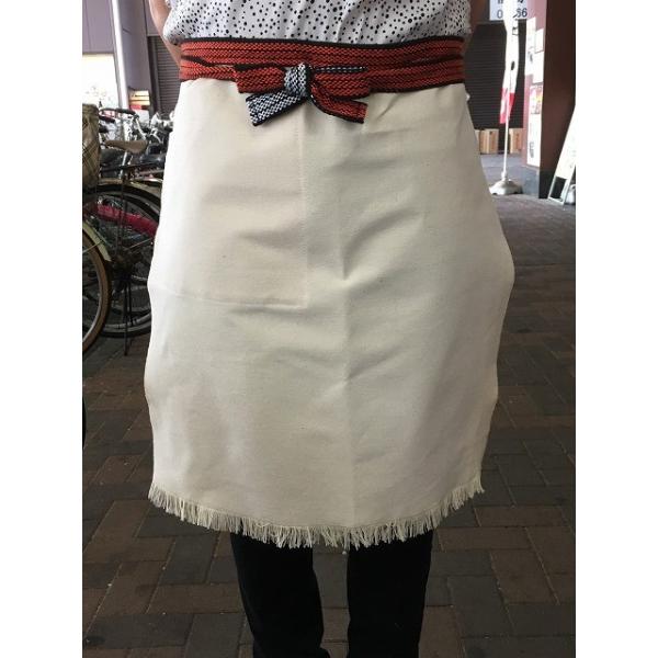 （生成り）ポケット付無地帆前掛　（前掛け幅４8ｃｍ）綿１００％　1枚1ネコポス便（350円）対応商品です。