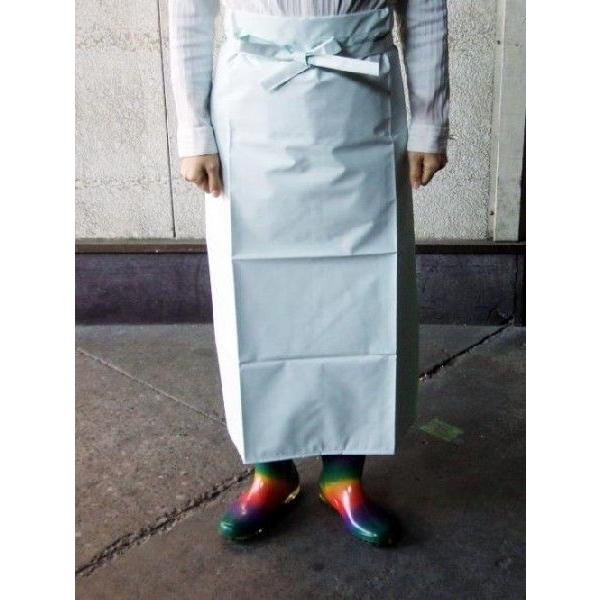 防水前掛　腰下　ビニロン　ターポリン　白色　90×90ｃｍ　日本製