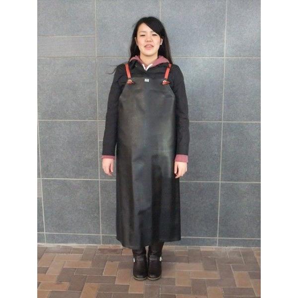 黒ゴム前掛け ニュー軽快胸付前掛け 手貼り総ゴム・ゴム紐付 : 北村