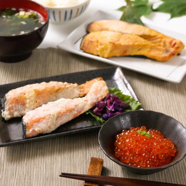 いくら醤油漬と秋鮭漬魚　送料無料　差し入れ　お取り寄せ　お中元　お歳暮　ギフト　贈答品