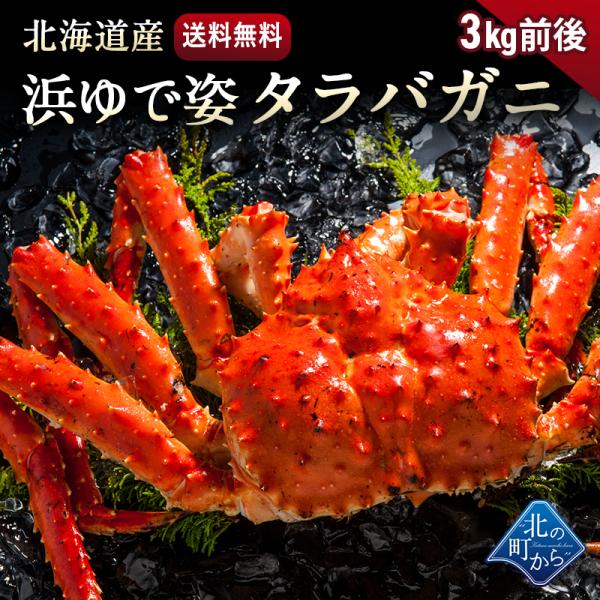 タラバガニ 北海道・オホーツク海産 【浜茹で急速冷凍 姿】 3kg前後 栄養価の高い身の引き締まったタラバガニ たらばがに 蟹 カニ かに