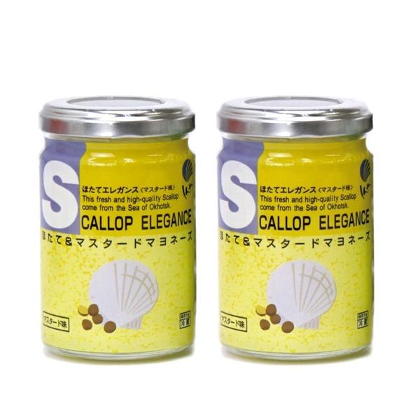 贅沢にたっぷり入った、ほたて貝柱とマヨネーズとの絶妙な味わいの「ほたてエレガンス」が、おしゃれな瓶ボトルに入って新登場。ほたて&amp;マヨのおいしさを食卓でお楽しみください。本商品は「マスタード」味となります。■原材料:食用植物油脂、卵、...