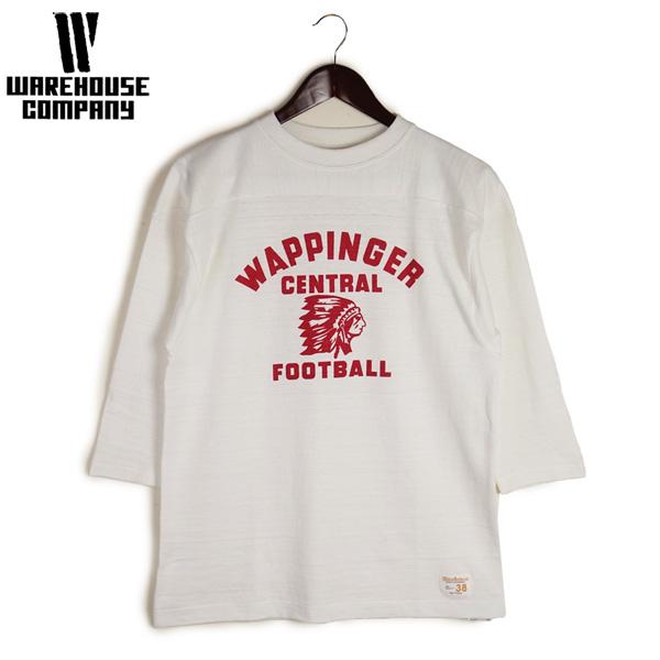 た*や様 WAREHOUSE フットボールT 4063 WAPPINGER 7分 WAREHOUSE（ウエアハウス） 7分袖 フットボール Tシャツ “WAPPINGER