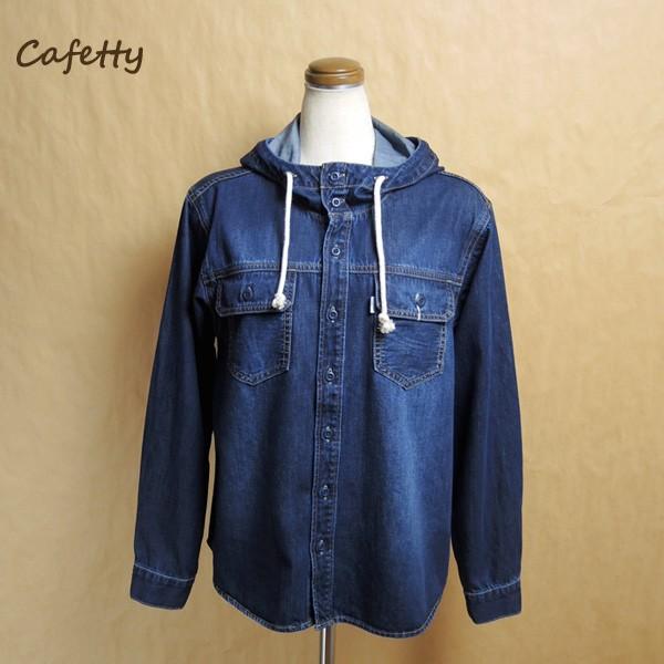 Cafetty カフェッティ レディース デニム フーディー シャツ パーカー Cf 7156 Cf 7156 着太郎ヤフー店 通販 Yahoo ショッピング