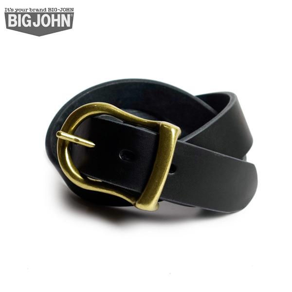 美品【BIG JOHN】姫路レザーベルト黒 VBLT02 日本製 Sサイズ Big John（ビッグジョン） 5mm厚 HIMEJI LEATHER BELT 姫路レザー