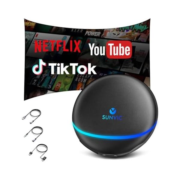 SUNVIC CarPlay AI Box ワイヤレス Android Auto Android13.0対応 GPS