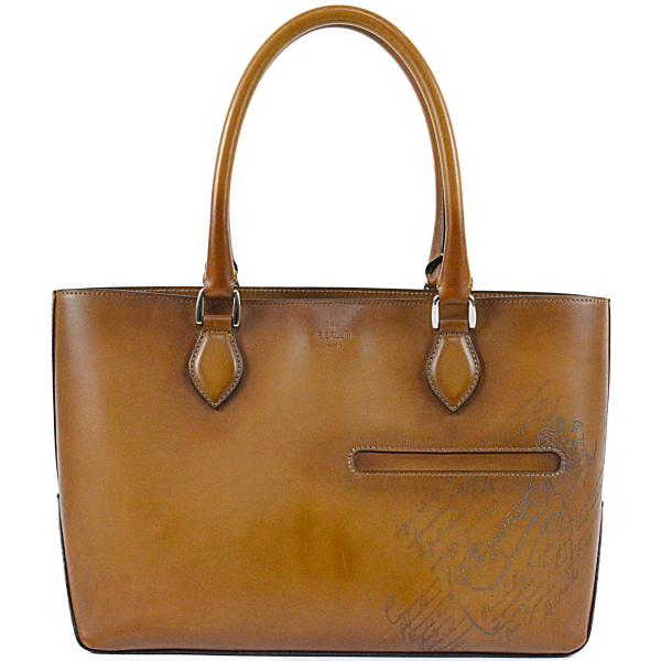 【美品】ベルルッティ トゥジュール ミニ スクリット トートバッグ キャメル 美品】ベルルッティ トゥジュール ミニ スクリット トートバッグ キャメル