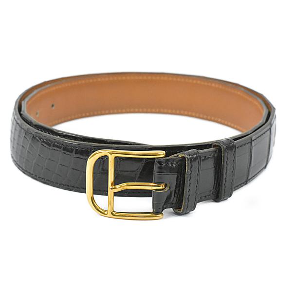 エルメス　クロコダイルベルト難あり HERMES エルメス 美品 豪華 アリゲーター クロコダイル メンズ