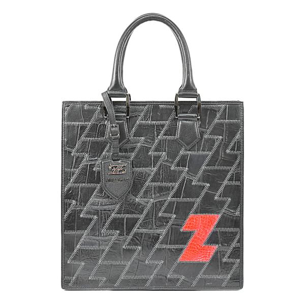 ゼルパリ 超美品 豪華 クロコダイル×レザー パッチワーク Zロゴ メンズ