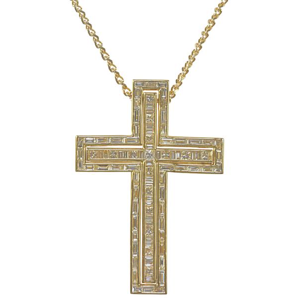 K18 18金 ダイヤモンド クロス ペンダント/ k18 cross pendant 