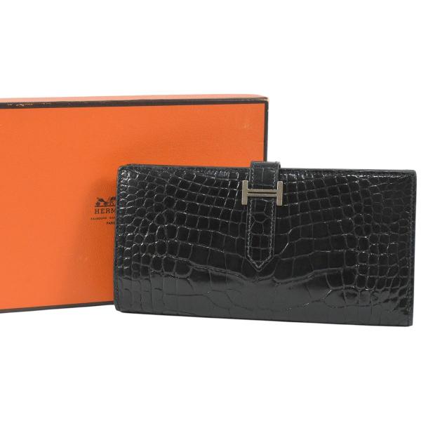 HERMES（エルメス） 豪華 艶有 アリゲーター シャイン 長財布 