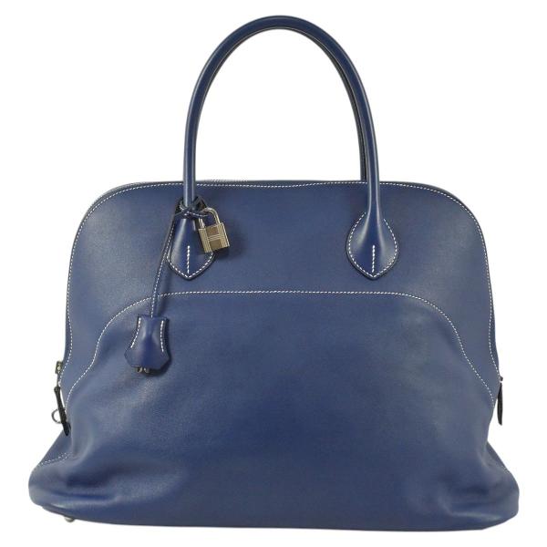 HERMES(エルメス) ボリードリラックス45 ブルーニュイ ブラック黒 ネイビー紺 ヴォーエプソン パラジウム金具 シルバー金具 D刻印 ハンドバッグ トートバッグ 旅行かばん トラベル ユニセックス 40802159170【中古】【アラモード】 HERMES（エルメス） 美品 ボリードリラックス 40 メンズ ボリード