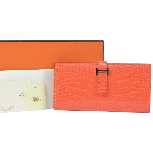 HERMES（エルメス） 超美品 豪華 アリゲーター マット 艶なし 長財布