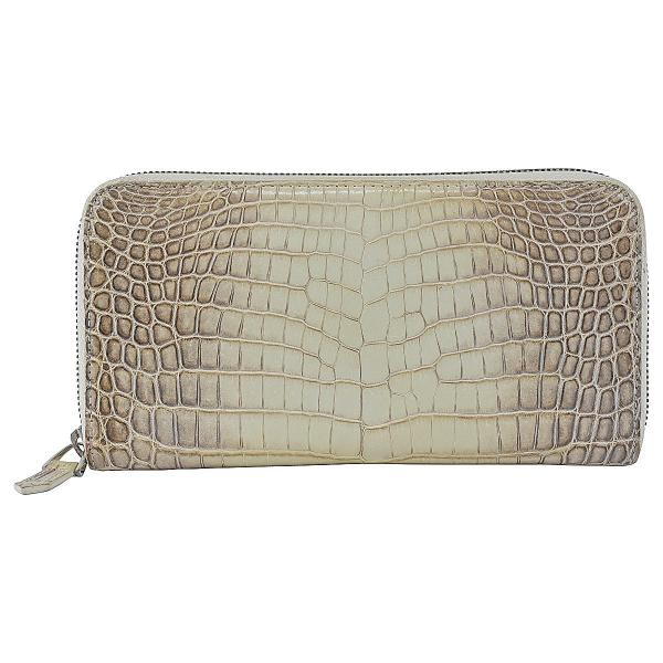 ノーブランド 美品 希少 ヒマラヤ クロコダイル ラウンド長財布